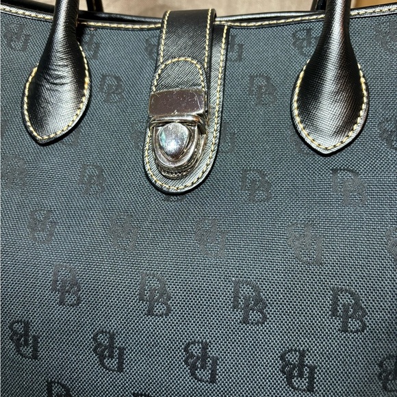Dooney & Bourke Vintage Black Monogram Large Canvas Purse Shoulder Bag #K8918219 - Picture 13 of 13